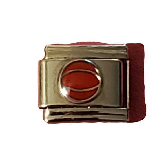 Basketball 9mm Italian Charm Bracelet link, Unisex - Picture 1 of 1